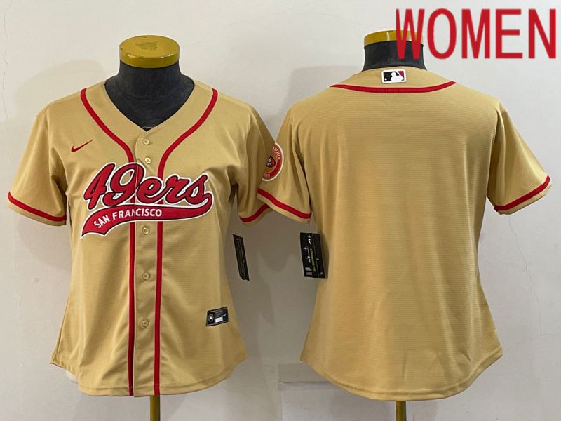 Women San Francisco 49ers Blank Yellow 2022 Nike Co branded NFL Jersey